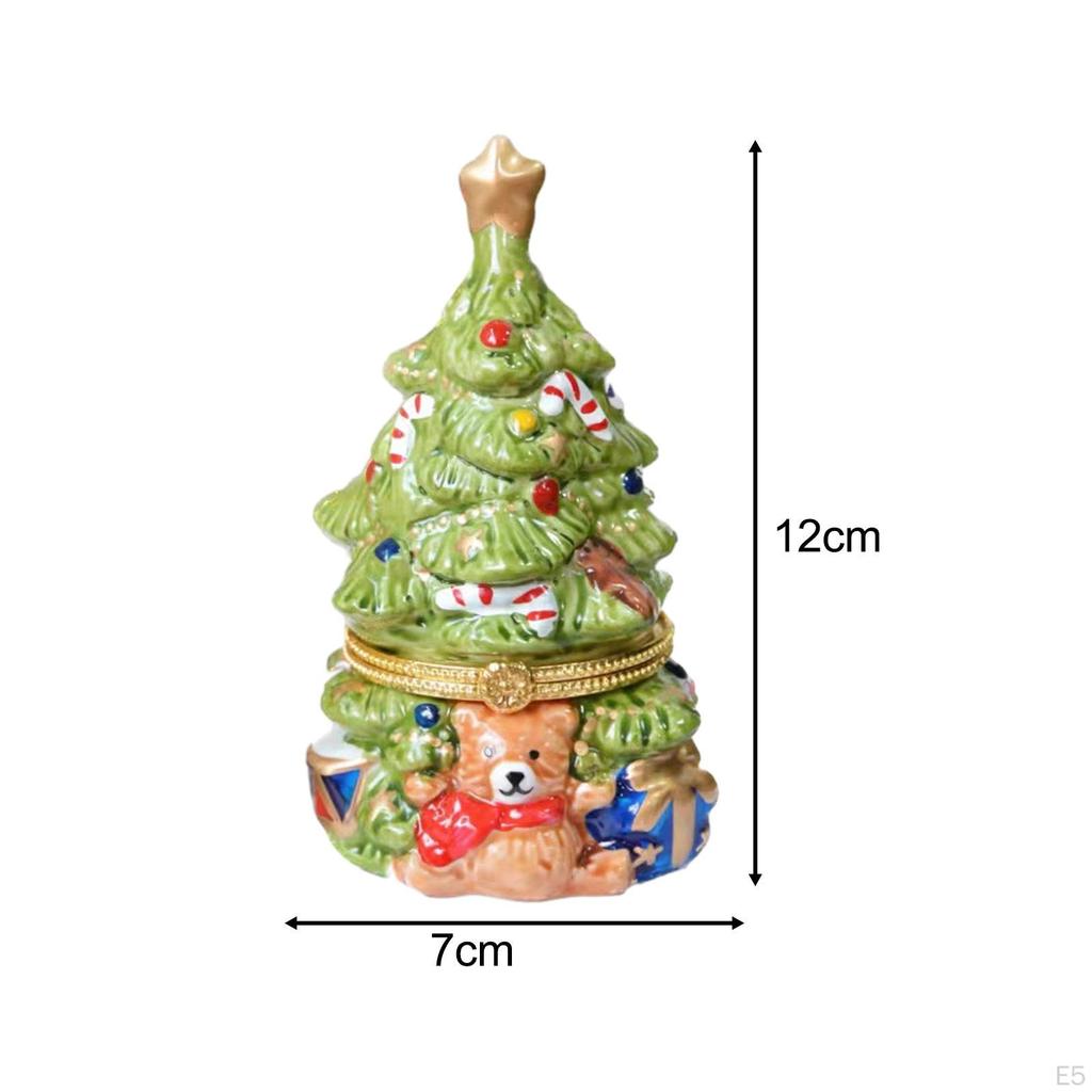 Christmas Tree Jewelry Box Trinket Desk Decor Keepsake Organizer Display for Valentine's Day