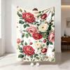 1pc Jesus Portrait Floral Print Flannel Blanket In Multiple Sizes for Casual Nap, Soft Cover Blanket, Machine Washable