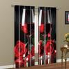 2 Pcs Red Wine Glass Print Curtains,suitable for Bedroom,living Room Kitchen Decoration,home Decoration,window Decoration