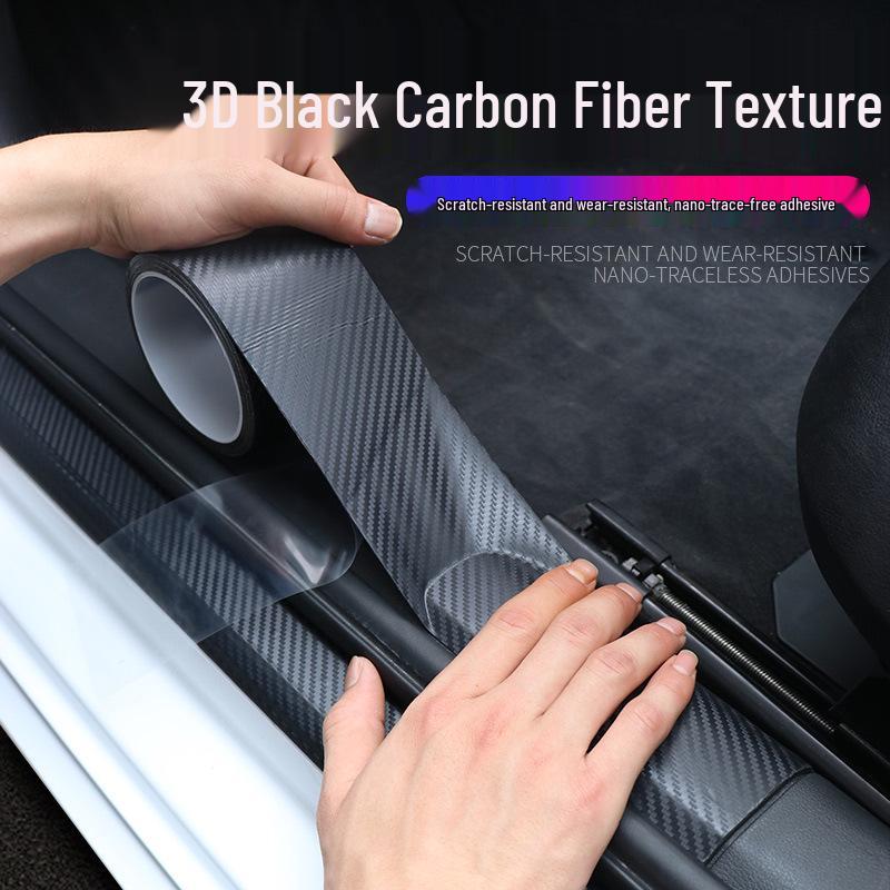 

Carbon Fiber Door & Mirror Anti-Collision Strips with Transparent Anti-Scuff and Pedal Stickers 3cm x 3m