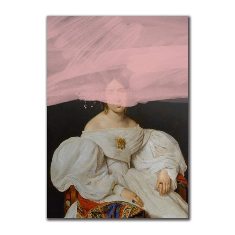 Klasik Sanat Mona Lisa Üfleme Pembe Balonlu Sakız Tuval Resimleri Poster Baskı Duvar Sanatı Resimleri için Oturma oda duvar dekoru Cuadros