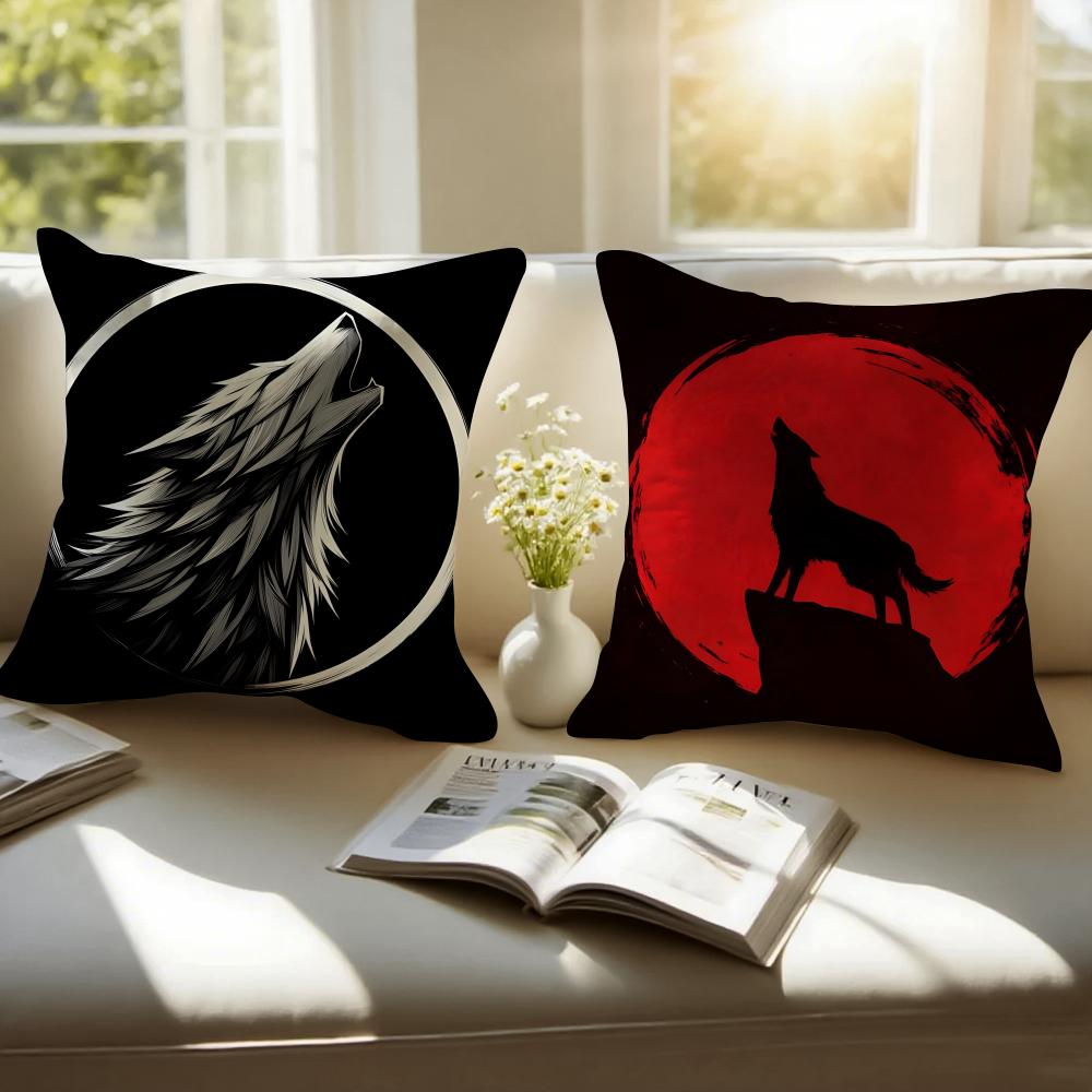 Gray Wolf Cushion Cover Linen Cushion Cover Soft Decorative Case For Sofa Home Decor