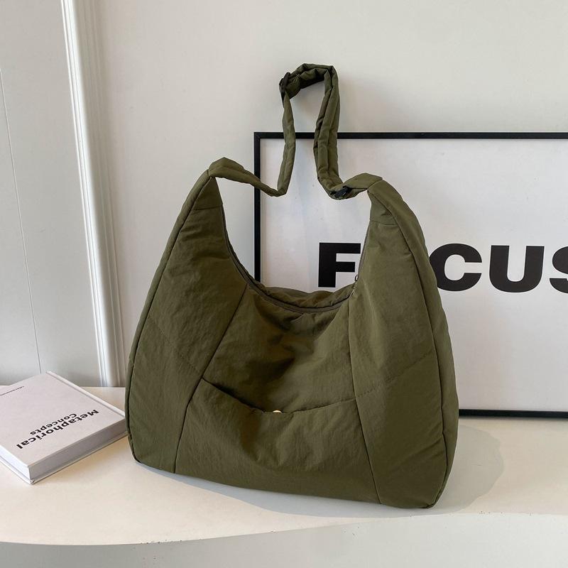 2025 autumn new large-capacity dumpling bag simple cotton clothes Korean version crossbody women's shoulder bag