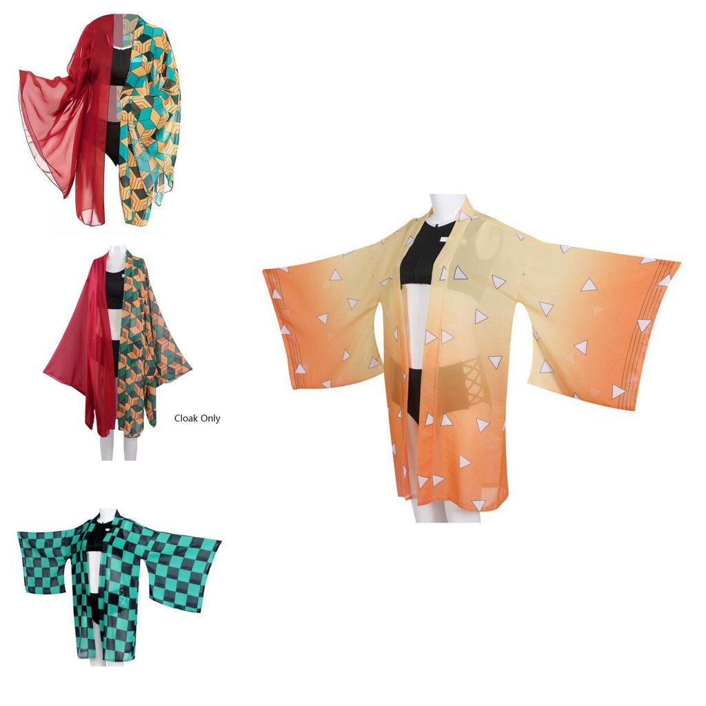 Vibrant Demon Slayer Kimetsu No Yaiba Bikini Swimsuit Set With Delightful Cloak For Beach Days