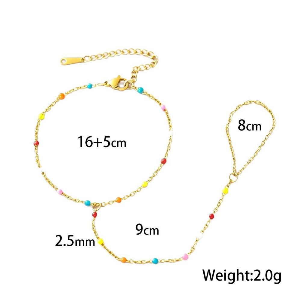 Gold-Plated Double Layer Thin Chain Stainless Steel Hand Chain Jewelry