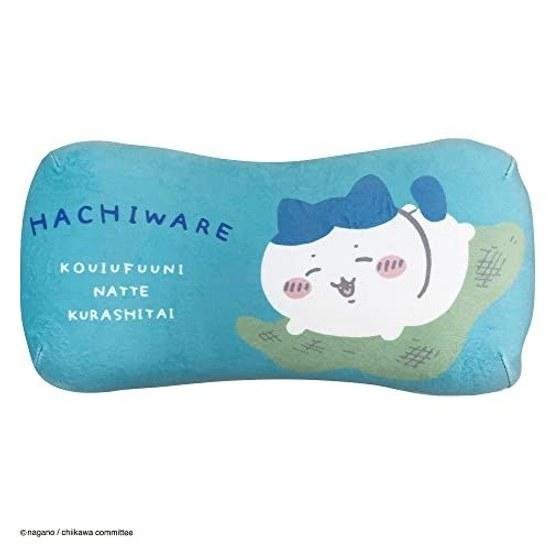 MORIPiLO low rebound cushion lumbar pillow Chikawa Hachiwari (mini relax pillow) skin-friendly fluffy texture goods plush toy nap blue 15x31x8cm