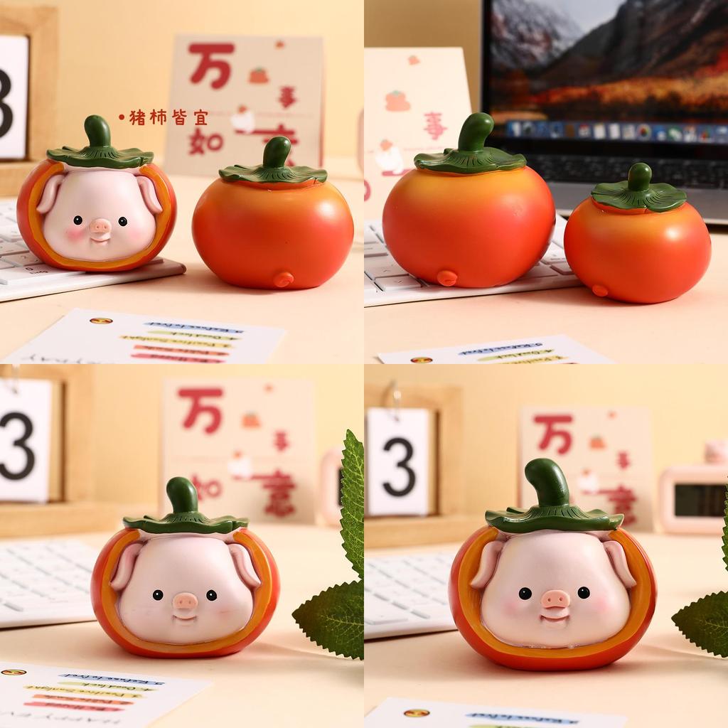 Adorable Cartoon Resin Pig Year Figurine Perfect For Home And Car Decoration