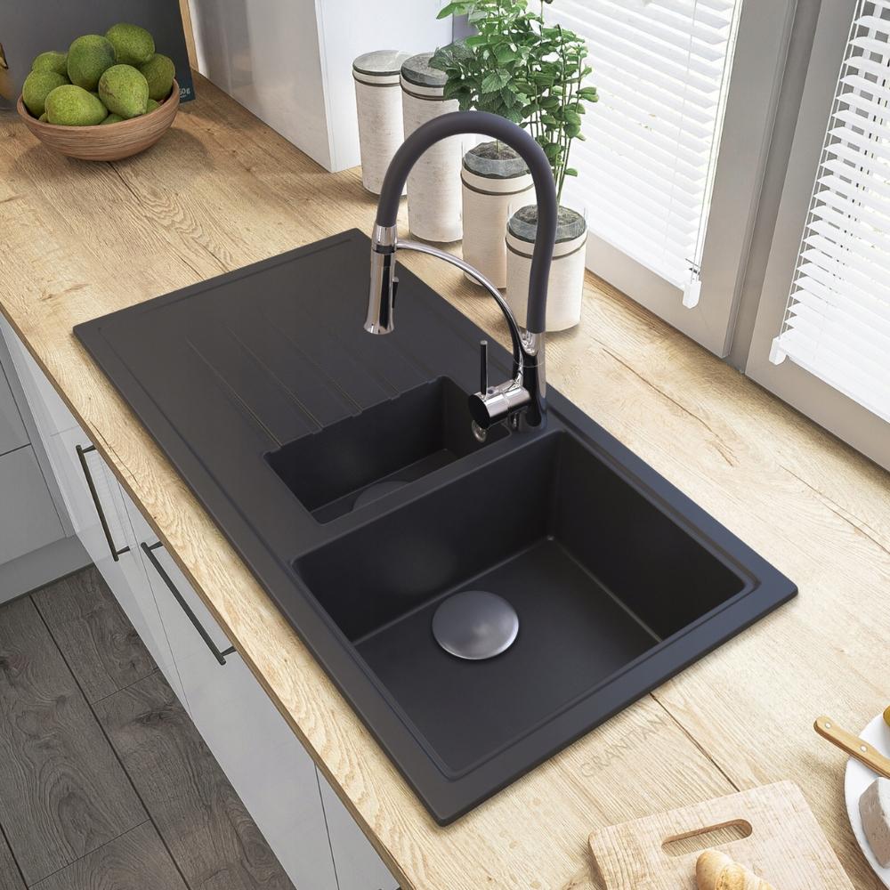 Kitchen faucet set with flexible spout for sink and movable aerator