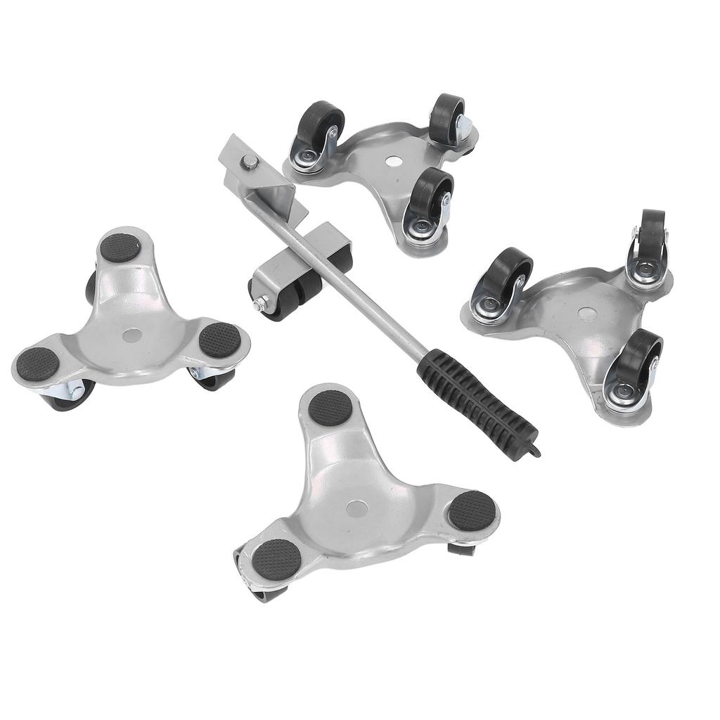 4 STÜCKE Möbelbewegungsrad mit Heber Dreieckiger Eisenbewegungsroller Satz für Zuhause Schwere Güter