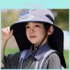 Childrens Summer Sun Protection Fisherman Hat With Large Brim And Builtin Fan For Outdoor Play