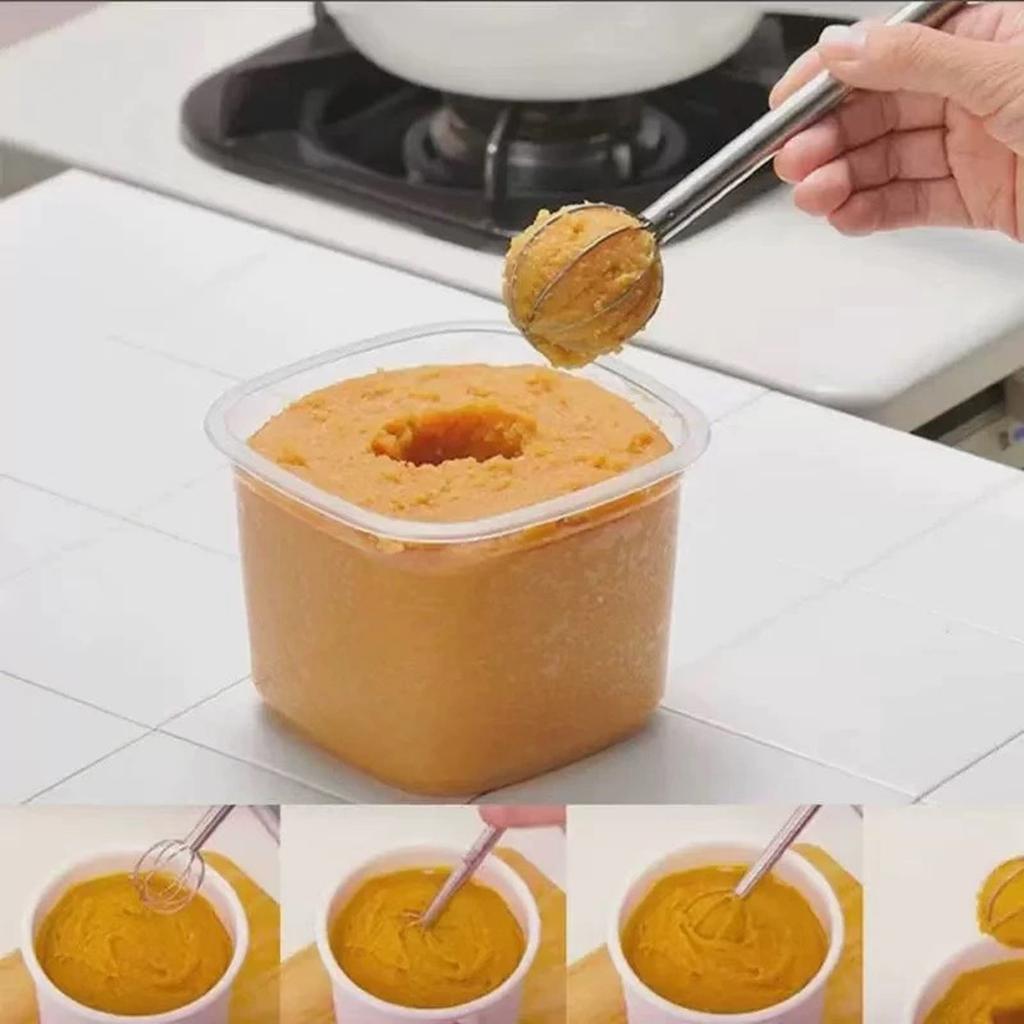 Dual Head Miso Soup Measure Tool Stainless Steel Kitchen Scoop Dual Head Miso Stirring Tool For Accurate Portion Control