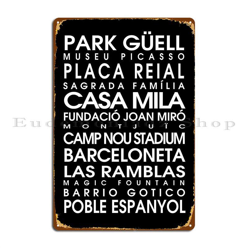 

Барселона Городской Ролл Металлическая Табличка Постер Настенный Классический Изготовленный на Заказ Таблички Жестяная Табличка Постер 20x30cm（7.8x11.8inch）
