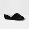 Women Temperament Slippers 3cm Velvet Mules Wedge Sandals Slipper Open Toe High Heels Casual Dress Party Woman Shoes Plus Size