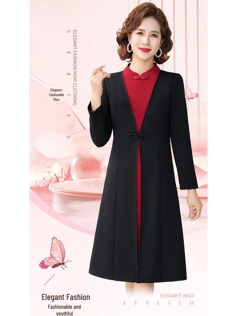 Mom's 2025 Spring Slimming Two-Piece Dress for Mid-Aged Women