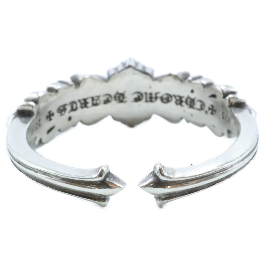 CHROME HEARTS 925 Baby Classic Double Floral Cross Ring Ring SilverUsed