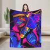Line Miami Game Blanket  Travel Office Flannel Throw Blanket For Bedroom Soft Custom Quality Bedspread Birthday Gift