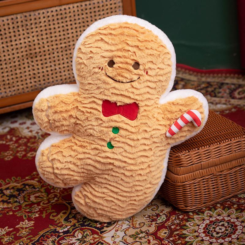 Colorful Christmas Day Decoration Pudding Pillow Plush Toy Doll Gingerbread Man Christmas Doll Gift