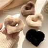 1/2/3Pcs Plush Heart Hair Clips For Women Autumn Winter Fur Hair Crab Clip Elegant Shark Hair Claws Headwear Hair Accessories