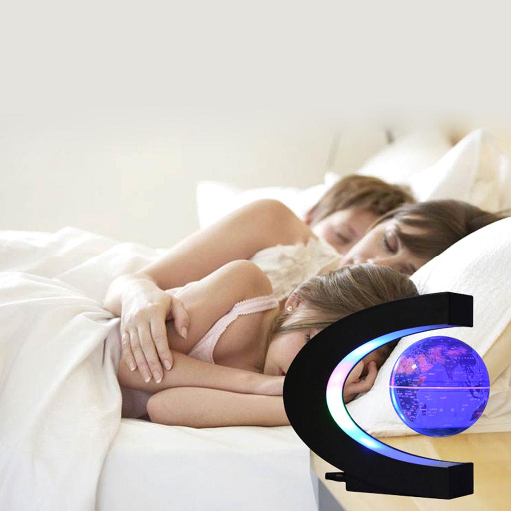 Schwebender Globus mit LED-Licht, 3 Zoll magnetische Levitation, rotierende Weltkarte mit mehrfarbigem Licht