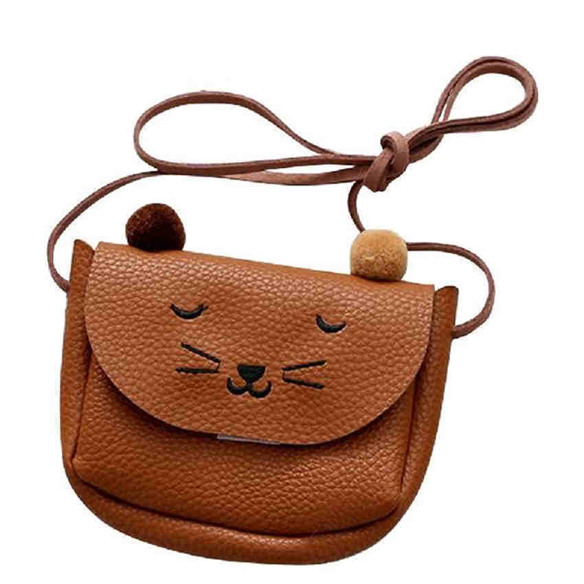 Children Shoulder Bag Mini Cat Ear Messenger Bags Simple Small Square Bag Kids Key Coin Purse