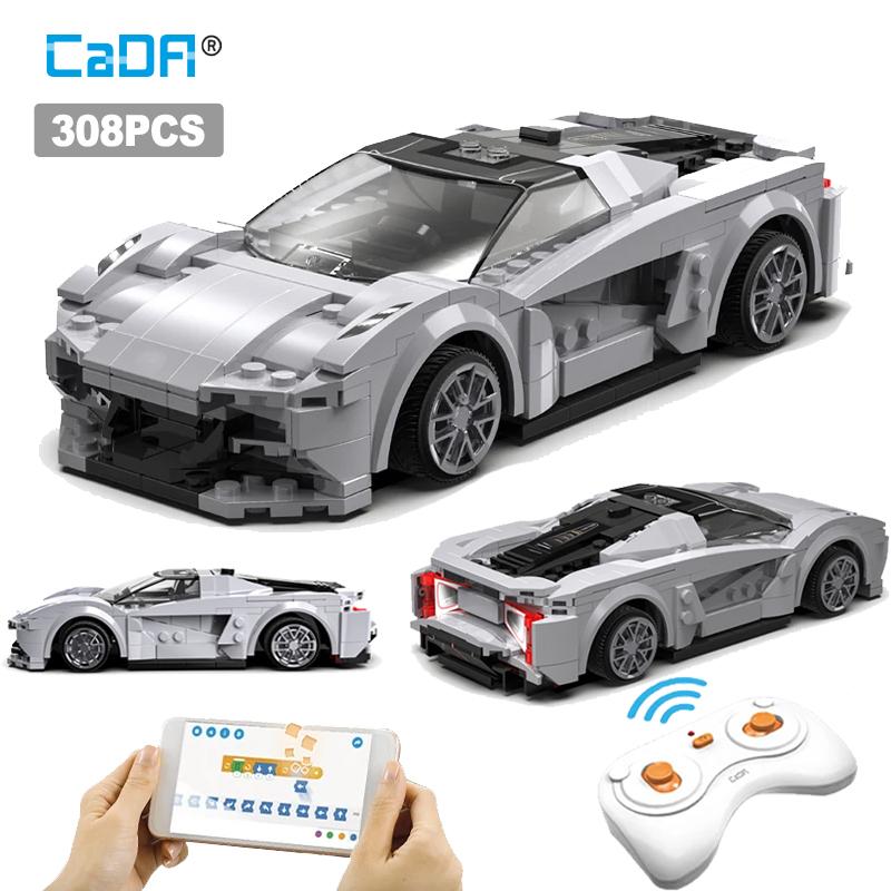

Cada APP Programming Remote Control Sports Car Building Blocks City RC Vehicle Racing Car Bricks Gifts Toys for Boys Children