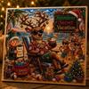 Holiday Art Projects for Families Xmas Faux Pearl Kit, Santa Claus Reindeer Painting DIY Craft Kits Teens Sparkling 3D Festive Wall Kit Adults, Winter