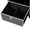Makeup Trolley Suitcase Cosmetic Vanity Case With Adjustable Telescopic Handle 34L X 25W X 62H Cm Aluminum Black