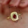 Huitan Minialist Ring for Women Inlaid Shining Red Cubic Zirconia Versatile Wedding Engagement Accessories Gold Color Jewelry