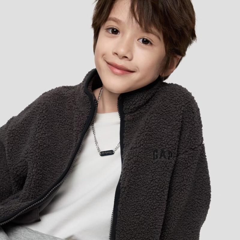 Gap Boys' Vintage Faux Shearling Stand-Collar Jacket