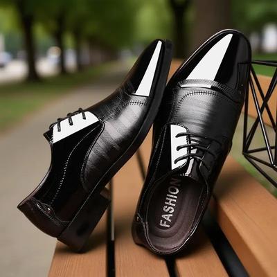 Business Black Lace-up British Style Men's Formal Shoes Clothing Elegant and Classic Leather Not Casual 39 New Social Shoe Male
