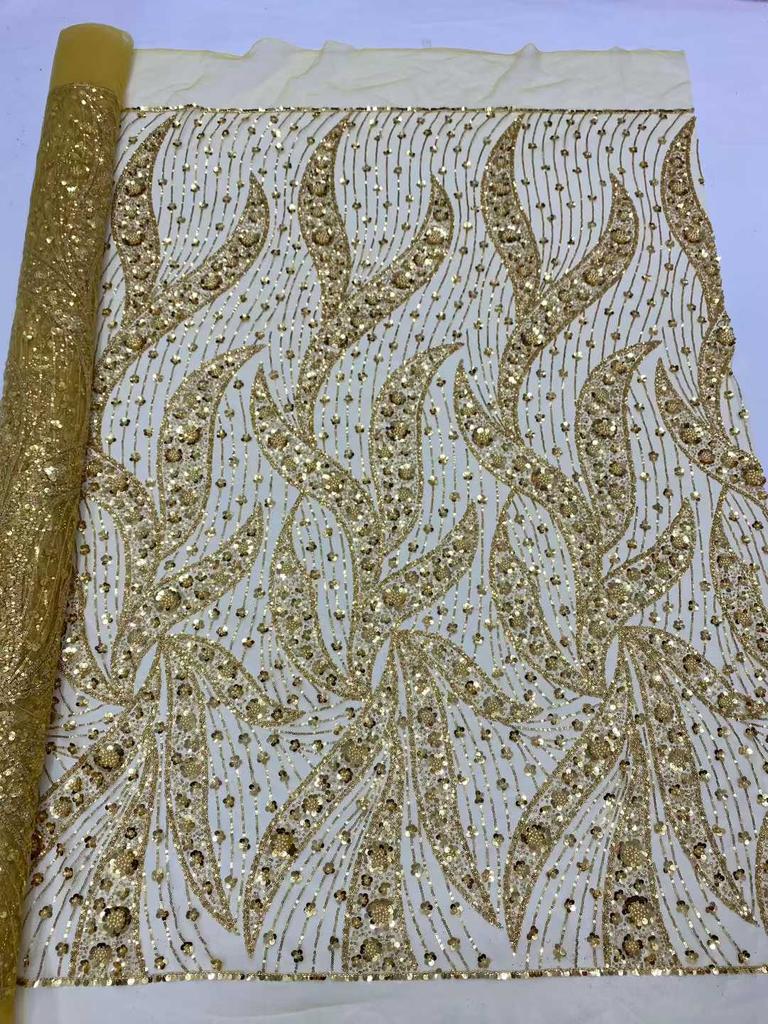 African Nigerian Groom Tulle Lace Fabric 2026 High Quality Sequins Embroidery Beaded Nigerian French Wedding Party Dress 5 Yards
