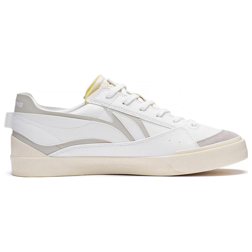 Li-Ning Comfortable Versatile Non-Slip Wear-Resistant Low-Top Skate Shoes Men sneaker White Gray AGCT161-1