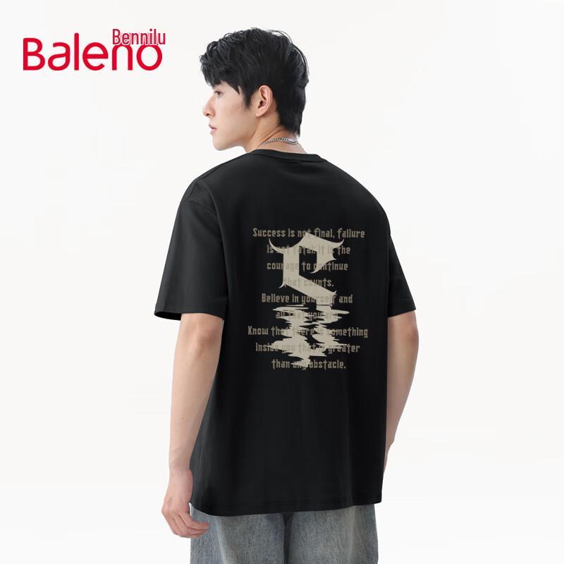Baleno Men's American Style Heavyweight Pure Cotton Short-Sleeve T-shirt