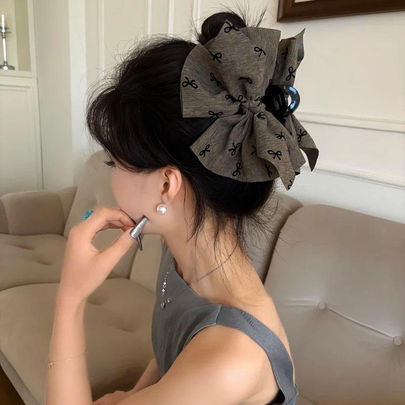Acrylic fabric bow grab clip large hair volume shark clip gentle atmosphere hairpin hair accessories