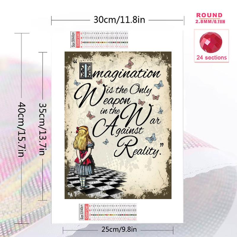 Alice Wonderland Moon.94 100% Round Full Drill 5D DIY Diamond Painting Embroidery Cross Stitch Rhinestone Décor