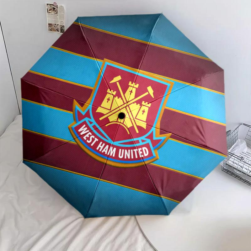 West Ham United2pattern, Automatic Folding Umbrella, Portable and Foldable Design, 8 Ribs, a Christmas or Birthday Gift.