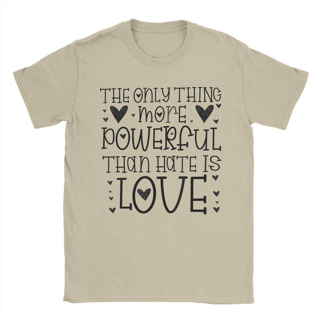 Das Einzige, was mächtiger ist als Hass, ist Liebe T-Shirt Herren Reine Baumwolle Großartiges T-Shirt Rundhals T-Shirt Kurzarm T-Shirts