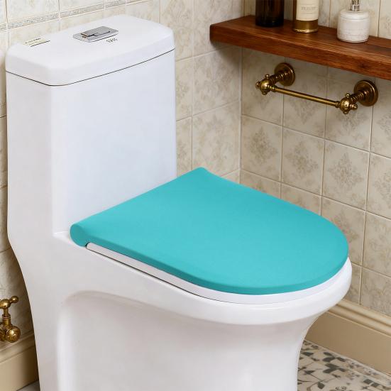Toilet Dust Cover Solid Color Firm Elastic Strap Seasonal Toilet Cover Home Style Toilet