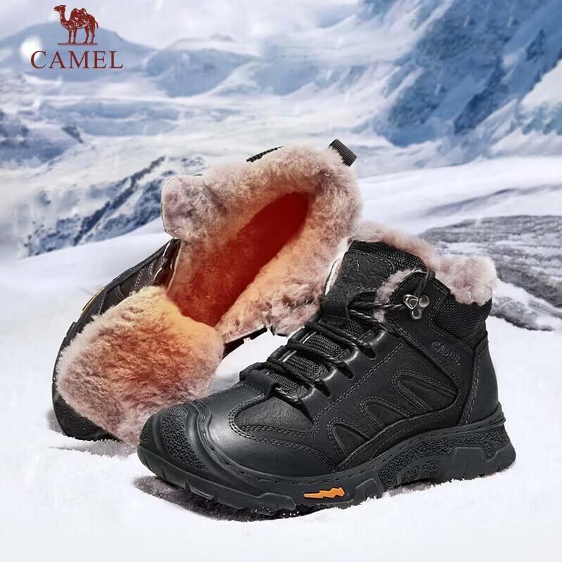 Camel Men's Wool-Lined Warm Hiking Martin Boots