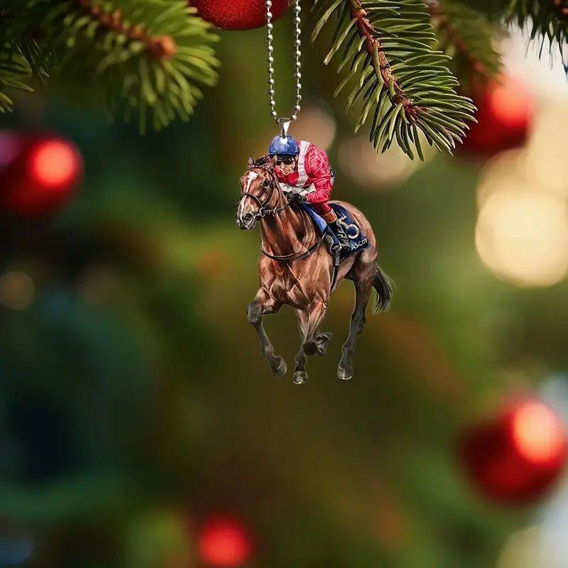 Charming Acrylic Horse Enthusiast Car Hanging Ornament For Home And Christmas Decoration
