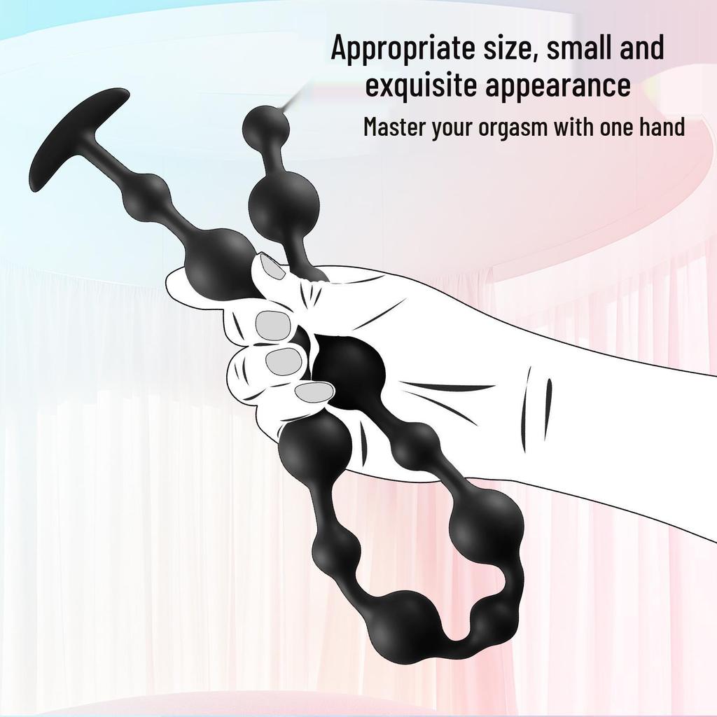 Ultra-Long Silicone Beaded Anal Plug: Smooth, Soft Anal Massage Toy for Men and Women.