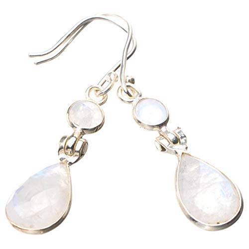 

StarGems® Natural Rainbow Moonstone Handmade 925 Sterling Silver Earrings 2 E1471