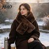 Weicher Plüschschal für Damen, Schal aus Kunstminkfell, Verdickter Nacken-Wärmer aus Kunstfell, Kaltwetter Elegantes Wickel-Accessoire, Winter Hautfreundlich