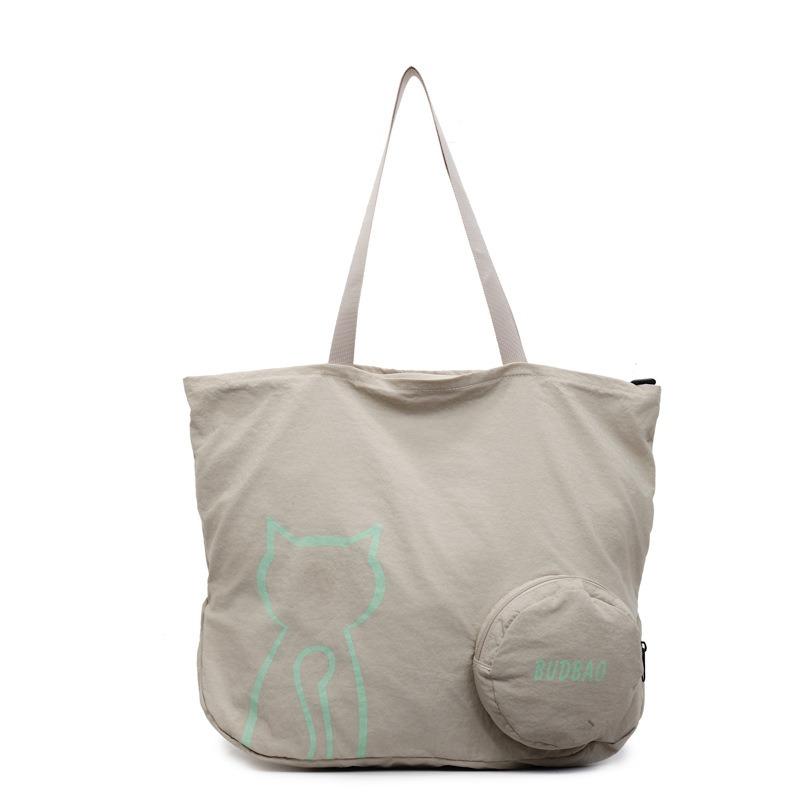 Foldable tote bag women's large-capacity storage shoulder bag sports fitness yoga bag handbag