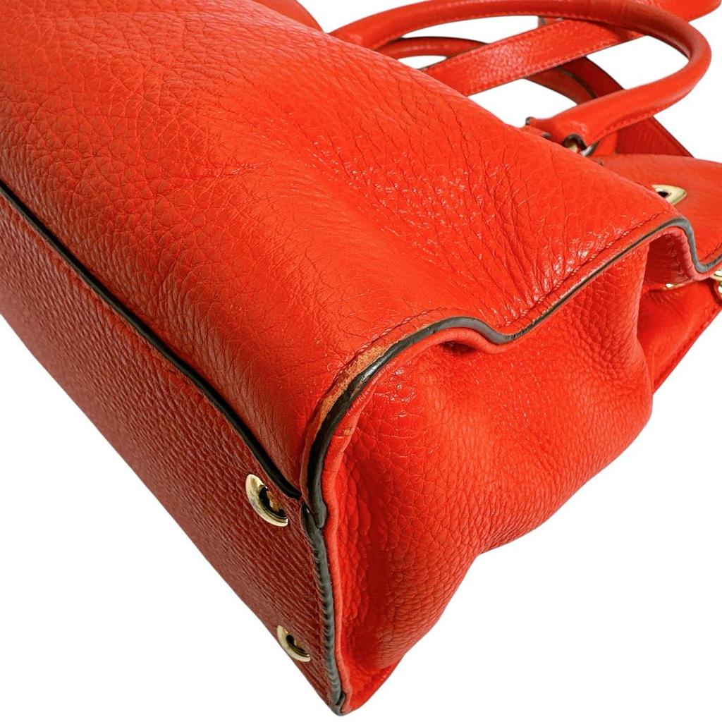 Michael Kors A4 Compatible Shoulder Bag Handbag Leather Red Women Used