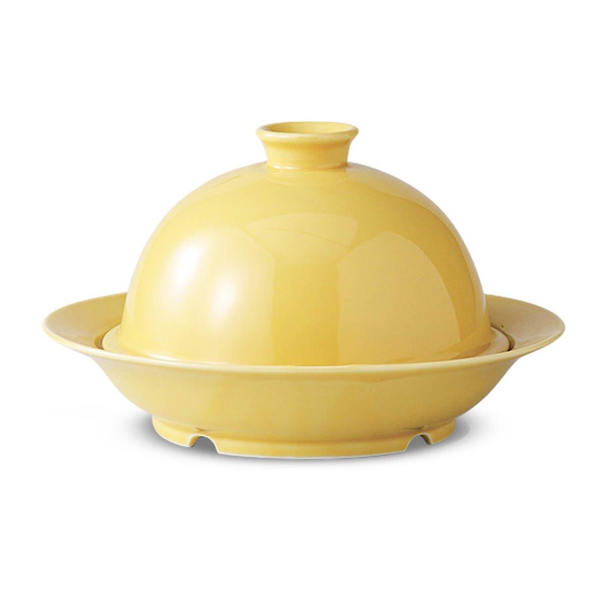 Hasami ware CtoC JAPAN Easy steam cooking in the microwave Steam Cooker Yellow W19.5×D18×H12(cm) 350(cc)