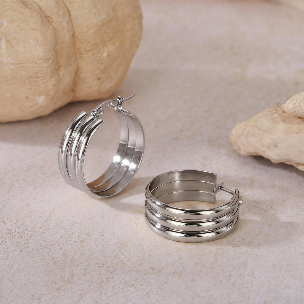 2025 Lightweight Luxury Titanium Steel Earrings: Colorfast High-End Ear Cuffs for Women