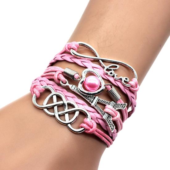 Bracciale E Collana A Cuore In Acciaio Oro Rosa Con Zirconi – Donna, Regolabile 16-20 Cm
