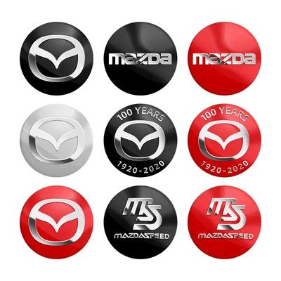 4 STUKS 56mm 100 Jaar Bedrijf Auto Wiel Naafdoppen Embleem Stickers Voor Mazda Speed Atenza MX3 MX5 Axela MX MS Accessoires