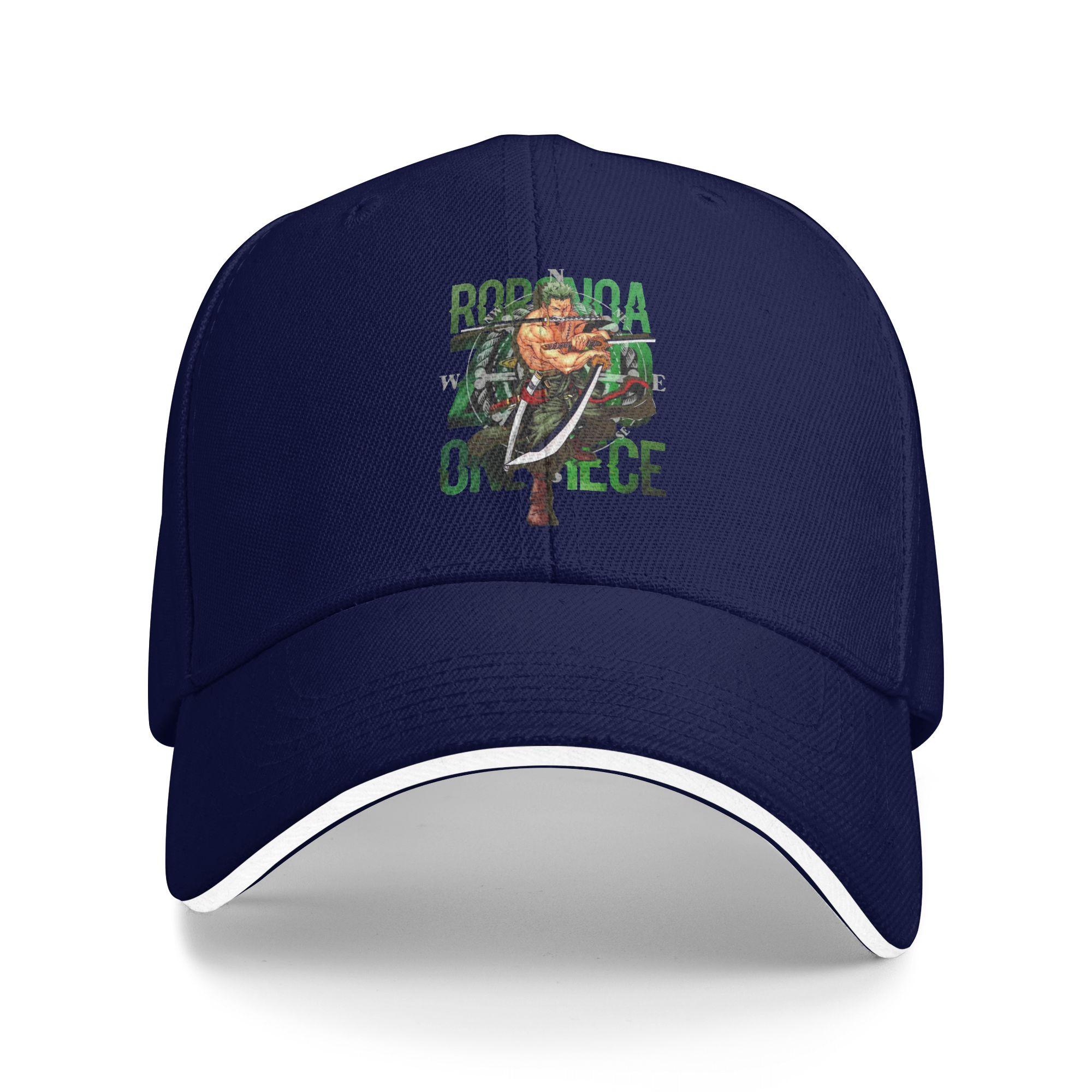

Roronoa Zoro Three Sword Style One Piece Baseball Caps Casual Sandwich Hat Unisex Style Polyester Dad Hat Sport One Size темно-синий